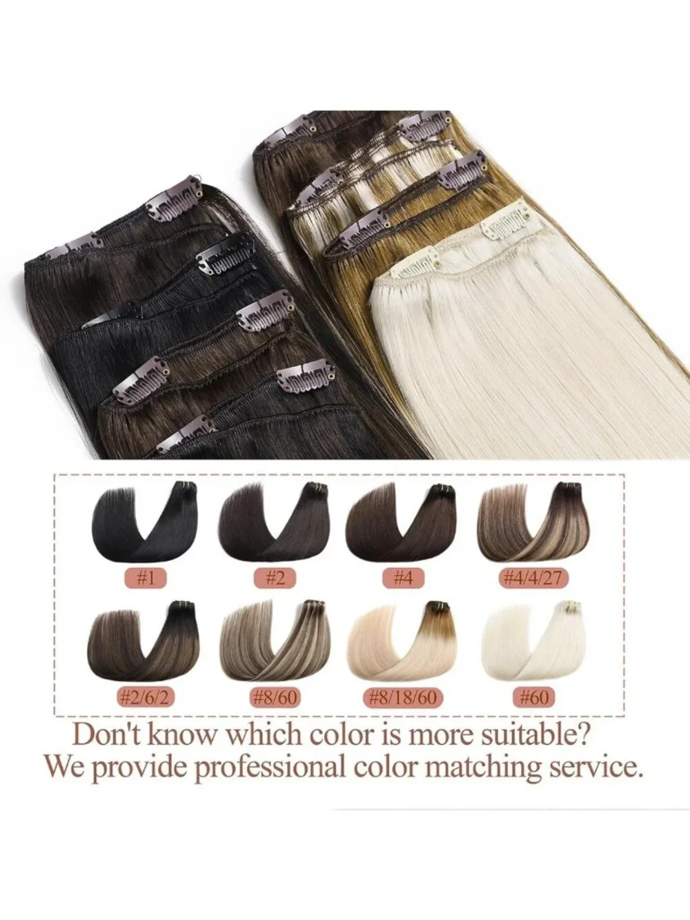 Real Human Hair Clip-In Extensions - Jet Black, Easy to Apply, Natural Look